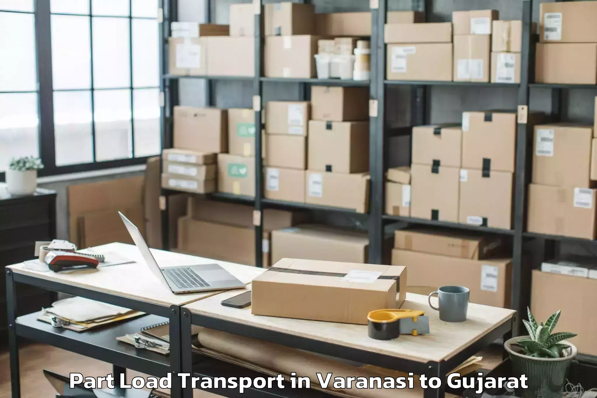 Affordable Varanasi to Malpur Part Load Transport